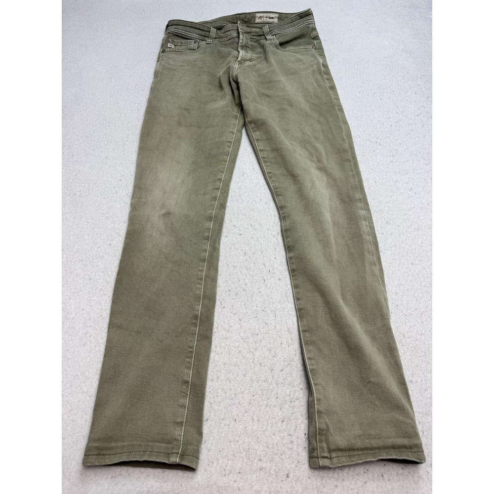 AG Adriano Goldschmied Tellis Jeans Mens 29x30 Green Modern Slim Straight Denim